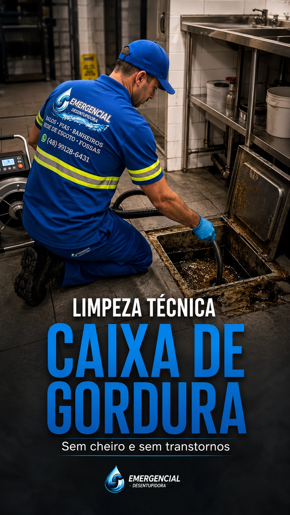 Limpeza Técnica de Caixa de Gordura em São José SC